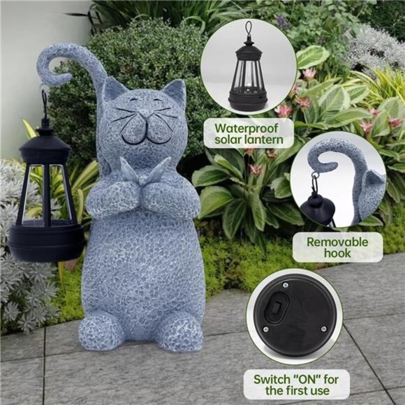 🐱 Solar Cat Garden Statue – Waterproof Outdoor Decorative Light for Yard & Pati - Picture 3 of 7